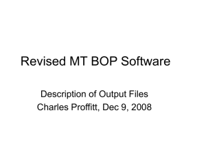 Revised MT BOP Software Description of Output Files
