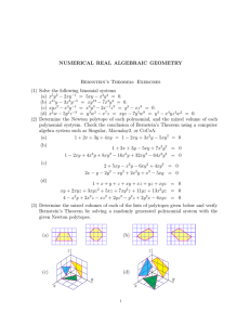 NUMERICAL REAL ALGEBRAIC GEOMETRY Bernstein’s Theorem: Exercises