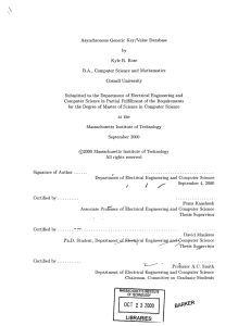 Asynchronous  Generic  Key/Value  Database Cornell  University