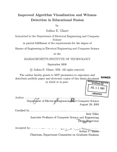 Improved  Algorithm  Visualization  and  Witness E.