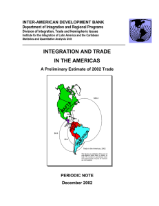 INTER-AMERICAN DEVELOPMENT BANK Department of Integration and Regional Programs