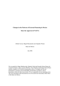 Changes in the Patterns of External Financing in Mexico