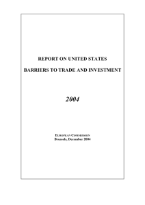 2004  REPORT ON UNITED STATES BARRIERS TO TRADE AND INVESTMENT