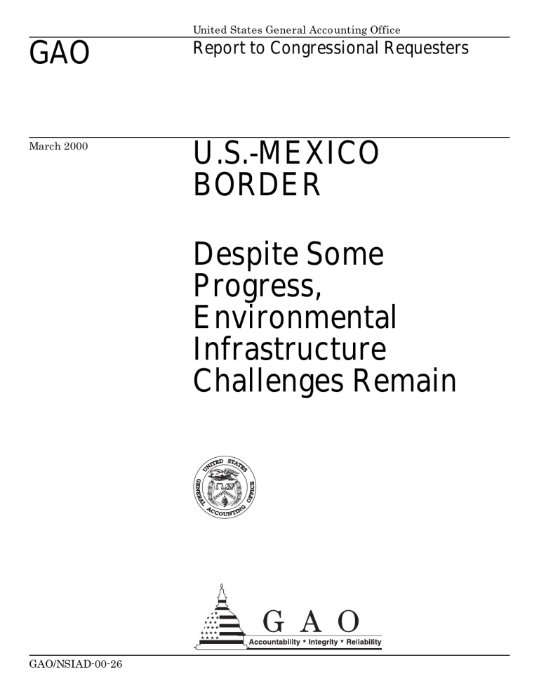 GAO U.S.-MEXICO BORDER Despite Some