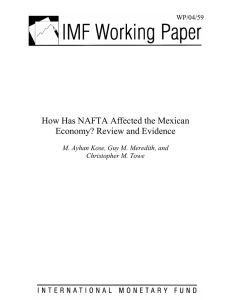 How Has NAFTA Affected the Mexican Economy? Review and Evidence WP/04/59