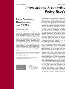 International Economics Policy Briefs Labor Standards, Development,