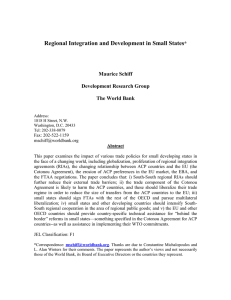 Regional Integration and Development in Small States  * Maurice Schiff