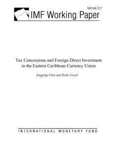 Tax Concessions and Foreign Direct Investment 257 WP/08/