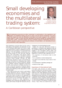 Small developing economies and the multilateral trading system: