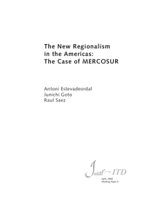 ITD The New Regionalism in the Americas: The Case of MERCOSUR