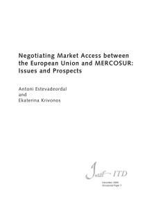ITD Negotiating Market Access between the European Union and MERCOSUR: Issues and Prospects