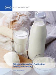 Filtration Separation Purification in Dairy Processing