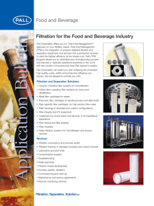 Filtration for the Food and Beverage Industry