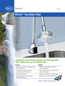 QPoint Tap Water Filter Combining Fixed Docking Station and Exchangeable