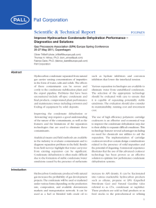 Scientific &amp; Technical Report Improve Hydrocarbon Condensate Dehydration Performance – FCGPAEN