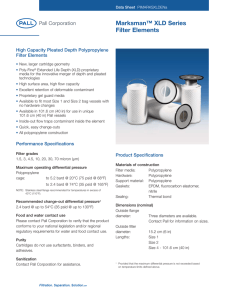 Marksman™ XLD Series Filter Elements High Capacity Pleated Depth Polypropylene