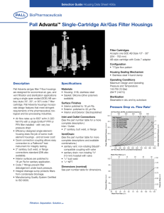 Pall Single-Cartridge Air/Gas Filter Housings Advanta ™