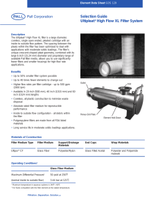 Selection Guide Ultipleat High Flow XL Filter System Element Data Sheet