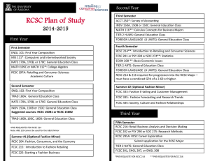 RCSC Plan of Study 2014-2015 Second Year