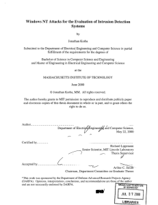 Windows  NT  Attacks  for the Evaluation of... Systems