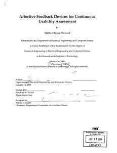 Affective  Feedback  Devices  for Continuous Usability  Assessment