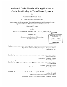 Analytical  Cache  Models  with  Applications  to Cache  Partitioning in  Time-Shared  Systems