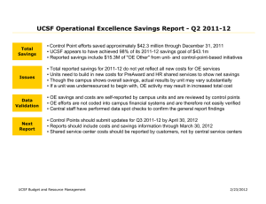 UCSF Operational Excellence Savings Report - Q2 2011-12