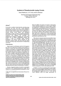 Synthesis of Manufacturable Analog Circuits Abstract? and