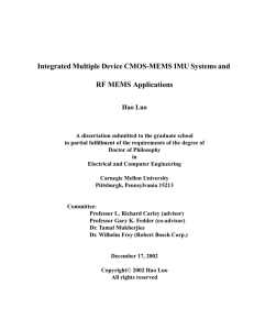 Integrated Multiple Device CMOS-MEMS IMU Systems and RF MEMS Applications Hao Luo