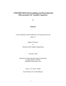 CMOS/BICMOS Self-assembling and Electrothermal Microactuators for Tunable Capacitors Altug Oz