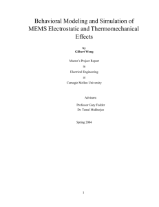 Behavioral Modeling and Simulation of MEMS Electrostatic and Thermomechanical Effects