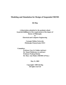 Modeling and Simulation for Design of Suspended MEMS Qi Jing