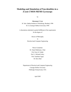 Modeling and Simulation of Non-idealities in a Z-axis CMOS-MEMS Gyroscope