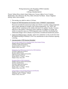 Writing Instruction in the Disciplines (WID) Committee February 23, 2015