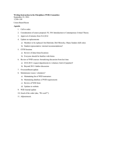 Writing Instruction in the Disciplines (WID) Committee Agenda September 22, 2014 12:00-1:00