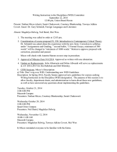 Writing Instruction in the Disciplines (WID) Committee September 22, 2014