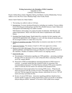 Writing Instruction in the Disciplines (WID) Committee September 8, 2014