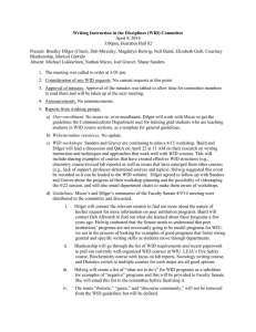 Writing Instruction in the Disciplines (WID) Committee April 9, 2014