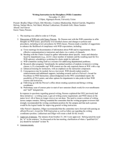 Writing Instruction in the Disciplines (WID) Committee November 13, 2013