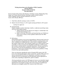 Writing Instructions in the Disciplines (WID) Committee Meeting Minutes Horrabin Hall 60