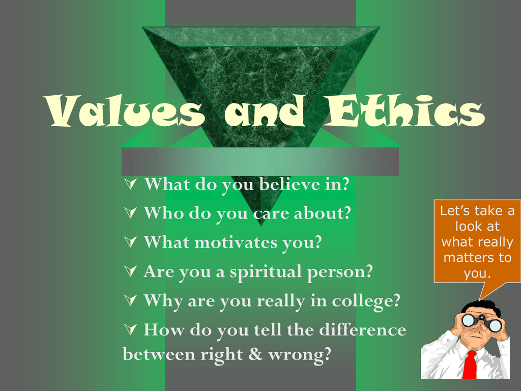 presentation on values and ethics