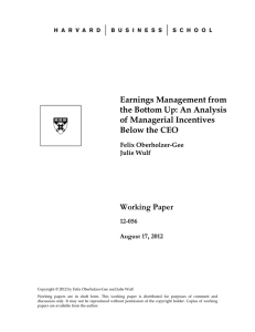 Earnings Management from the Bottom Up: An Analysis of Managerial Incentives