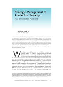 Strategic Management of Intellectual Property: A I