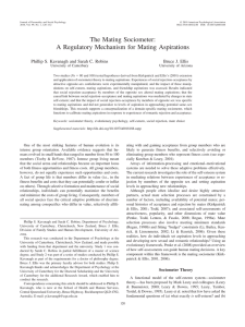 The Mating Sociometer: A Regulatory Mechanism for Mating Aspirations Bruce J. Ellis