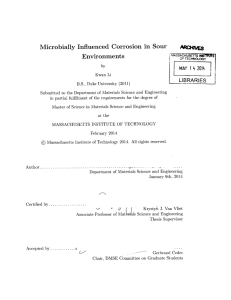 Microbially  Influenced  Corrosion  in  Sour Environments ARCHVE3 14'