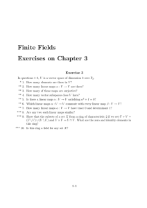 Finite Fields Exercises on Chapter 3 Exercise 3