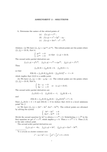 ASSIGNMENT 3 - SOLUTIONS (a) f (x, y) = e