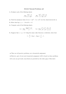 MA121 Tutorial Problems #3 1. Evaluate each of the following limits: x