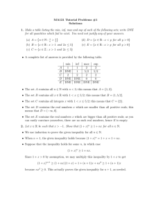 MA121 Tutorial Problems #1 Solutions