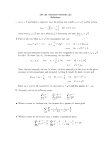 MA121 Tutorial Problems #5 Solutions Let x &gt; µ